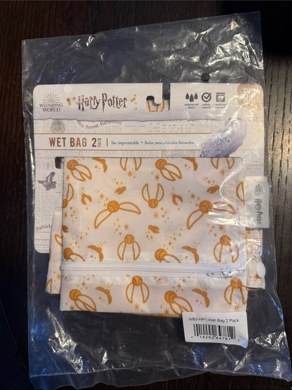 2-Pack Bumkins Wet Bags Harry Potter Golden Snitch BNWT BNIP